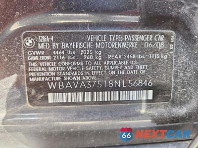 Zdjęcie 12 z 12 samochodu: 2008 BMW 328 I VIN:WBAVA37518NL56846 - miniatura