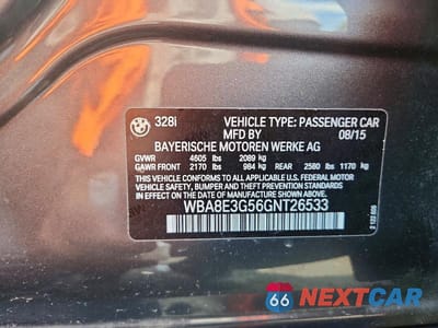 Zdjęcie 12 z 12 samochodu: 2016 BMW 328 XI SULEV VIN:WBA8E3G56GNT26533 - miniatura