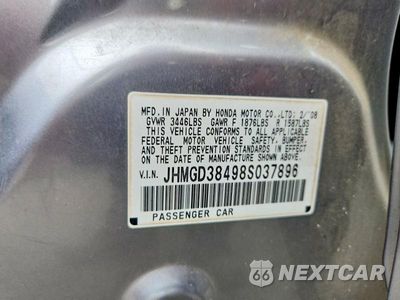Zdjęcie 12 z 12 samochodu: 2008 HONDA FIT VIN:JHMGD38498S037896 - miniatura