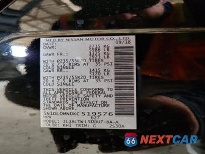 Zdjęcie 13 z 13 samochodu: 2019 INFINITI QX60 LUXE VIN:5N1DL0MN0KC519576 - miniatura