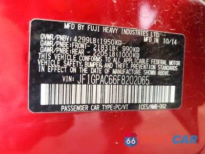 Zdjęcie 12 z 12 samochodu: 2015 SUBARU IMPREZA PREMIUM VIN:JF1GPAC66F8202065 - miniatura