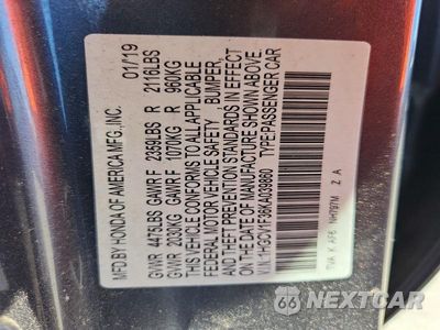 Zdjęcie 12 z 12 samochodu: 2019 HONDA ACCORD SPORT VIN:1HGCV1F36KA039860 - miniatura