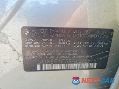Zdjęcie 13 z 13 samochodu: 2010 BMW X5 XDRIVE30I VIN:5UXFE4C53AL276875 - miniatura