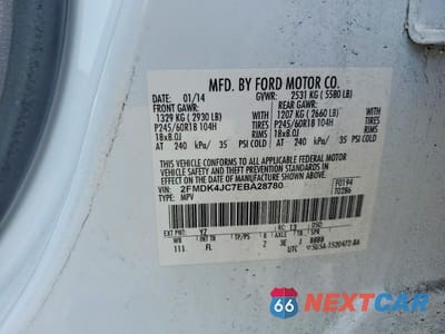 Zdjęcie 13 z 13 samochodu: 2014 FORD EDGE SEL VIN:2FMDK4JC7EBA28780 - miniatura