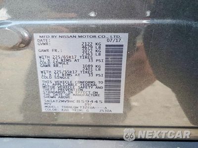 Zdjęcie 13 z 13 samochodu: 2017 NISSAN ROGUE SV VIN:5N1AT2MV9HC859445 - miniatura