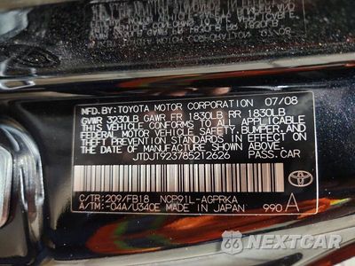 Zdjęcie 12 z 12 samochodu: 2008 TOYOTA YARIS BASE VIN:JTDJT923785212626 - miniatura