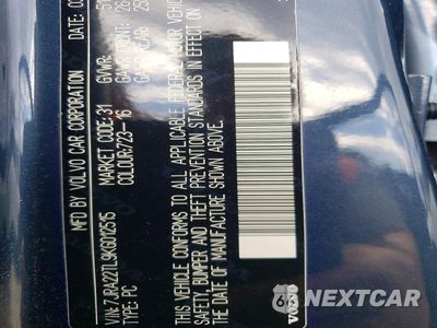 Zdjęcie 12 z 12 samochodu: 2019 VOLVO S60 T6 INSCRIPTION VIN:7JRA22TL9KG012515 - miniatura