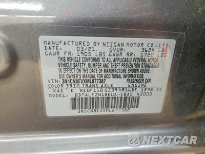 Zdjęcie 12 z 12 samochodu: 2021 NISSAN VERSA SV VIN:3N1CN8EVXML877382 - miniatura