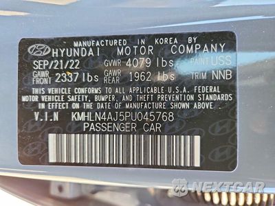 Zdjęcie 13 z 13 samochodu: 2023 HYUNDAI ELANTRA LIMITED VIN:KMHLN4AJ5PU045768 - miniatura