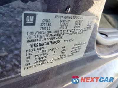 Zdjęcie 13 z 13 samochodu: 2015 GMC YUKON SLT VIN:1GKS1BKC6FR107300 - miniatura