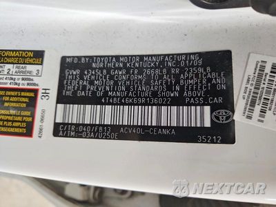 Zdjęcie 12 z 12 samochodu: 2009 TOYOTA CAMRY BASE VIN:4T4BE46K69R136022 - miniatura