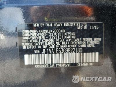 Zdjęcie 12 z 12 samochodu: 2016 SUBARU WRX PREMIUM VIN:JF1VA1E63G9822180 - miniatura