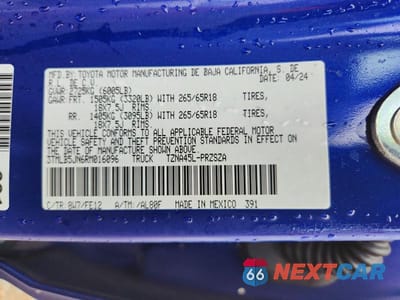 Zdjęcie 12 z 12 samochodu: 2024 TOYOTA TACOMA TRD SPORT VIN:3TMLB5JN6RM016096 - miniatura