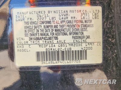 Zdjęcie 13 z 13 samochodu: 2012 NISSAN SENTRA 2.0 VIN:3N1AB6AP4CL607705 - miniatura