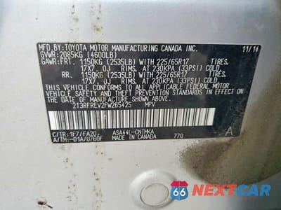Zdjęcie 13 z 13 samochodu: 2015 TOYOTA RAV4 XLE VIN:2T3RFREV2FW265425 - miniatura