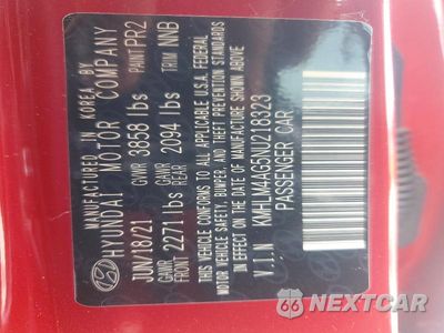 Zdjęcie 12 z 12 samochodu: 2022 HYUNDAI ELANTRA SEL VIN:KMHLM4AG5NU218323 - miniatura