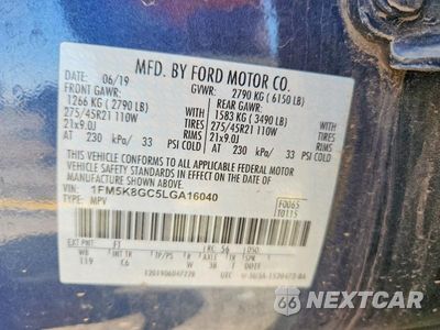 Zdjęcie 14 z 14 samochodu: 2020 FORD EXPLORER ST VIN:1FM5K8GC5LGA16040 - miniatura