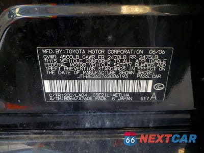Zdjęcie 13 z 13 samochodu: 2006 LEXUS IS 350 VIN:JTHBE262762006193 - miniatura