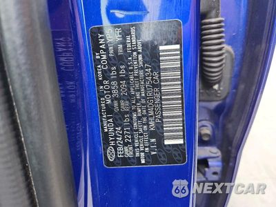 Zdjęcie 12 z 12 samochodu: 2024 HYUNDAI ELANTRA SEL VIN:KMHLM4DG1RU754347 - miniatura