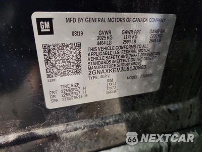 Zdjęcie 14 z 14 samochodu: 2020 CHEVROLET EQUINOX LT VIN:2GNAXKEV2L6130803 - miniatura