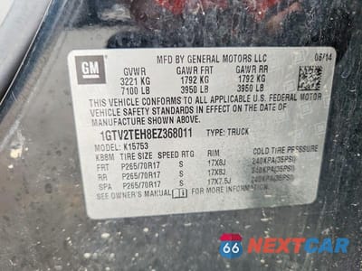 Zdjęcie 12 z 12 samochodu: 2014 GMC SIERRA K1500 VIN:1GTV2TEH8EZ368011 - miniatura