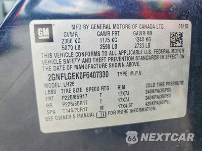 Zdjęcie 13 z 13 samochodu: 2015 CHEVROLET EQUINOX LT VIN:2GNFLGEK0F6407330 - miniatura