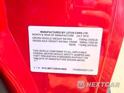 Zdjęcie 13 z 13 samochodu: 2011 LOTUS EVORA VIN:SCCLMDTC3BHA10820 - miniatura