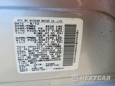 Zdjęcie 13 z 13 samochodu: 2013 NISSAN ROGUE S VIN:JN8AS5MV5DW650659 - miniatura