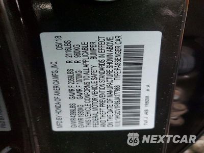 Zdjęcie 12 z 12 samochodu: 2018 HONDA ACCORD EXL VIN:1HGCV1F69JA177966 - miniatura