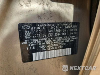 Zdjęcie 12 z 12 samochodu: 2010 HYUNDAI ELANTRA GLS VIN:KMHDU4AD9AU170930 - miniatura