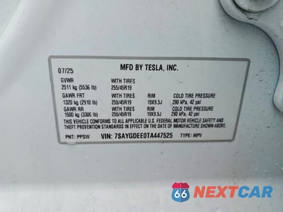 Zdjęcie 13 z 13 samochodu: 2026 TESLA MODEL Y VIN:7SAYGDEE0TA447525 - miniatura