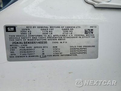 Zdjęcie 13 z 13 samochodu: 2014 GMC TERRAIN SLT VIN:2GKALSEK6E6140235 - miniatura