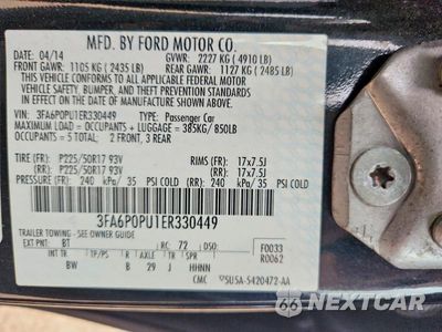 Zdjęcie 12 z 12 samochodu: 2014 FORD FUSION SE PHEV VIN:3FA6P0PU1ER330449 - miniatura