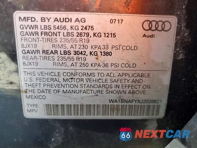 Zdjęcie 13 z 13 samochodu: 2018 AUDI Q5 PREMIUM PLUS VIN:WA1BNAFYXJ2026621 - miniatura