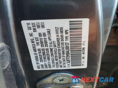 Zdjęcie 13 z 13 samochodu: 2010 HONDA ACCORD CROSSTOUR EXL VIN:5J6TF2H58AL008137 - miniatura
