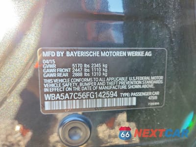 Zdjęcie 12 z 12 samochodu: 2015 BMW 5ER XI VIN:WBA5A7C56FG142594 - miniatura