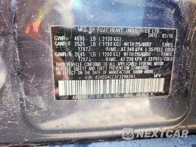 Zdjęcie 13 z 13 samochodu: 2015 SUBARU OUTBACK 2.5I PREMIUM VIN:4S4BSACC2F3298391 - miniatura