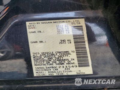 Zdjęcie 12 z 12 samochodu: 2016 NISSAN ALTIMA 2.5 S VIN:1N4AL3AP8GC233549 - miniatura