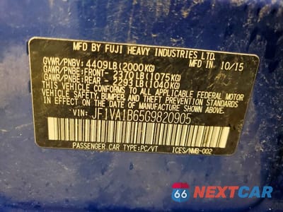 Zdjęcie 12 z 12 samochodu: 2016 SUBARU WRX VIN:JF1VA1B65G9820905 - miniatura