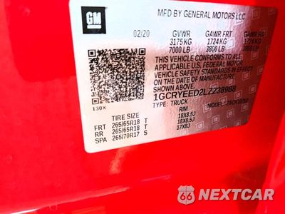 Zdjęcie 12 z 12 samochodu: 2020 CHEVROLET SILVERADO K1500 RST VIN:1GCRYEED2LZ238988 - miniatura