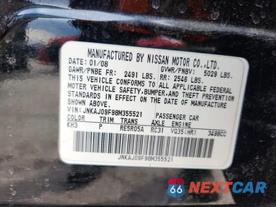 Zdjęcie 13 z 13 samochodu: 2008 INFINITI EX35 BASE VIN:JNKAJ09F98M355521 - miniatura