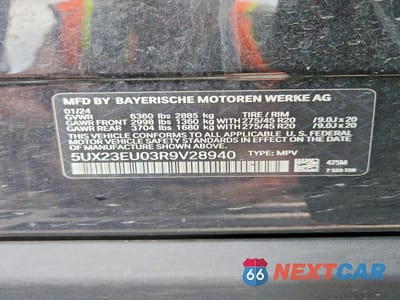 Zdjęcie 13 z 13 samochodu: 2024 BMW X5 XDRIVE40I VIN:5UX23EU03R9V28940 - miniatura