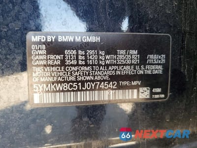 Zdjęcie 13 z 13 samochodu: 2018 BMW X6 X6 M VIN:5YMKW8C51J0Y74542 - miniatura