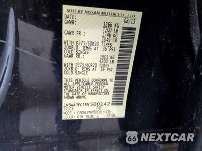 Zdjęcie 12 z 12 samochodu: 2014 NISSAN TITAN SL VIN:1N6AA0EC4EN500142 - miniatura