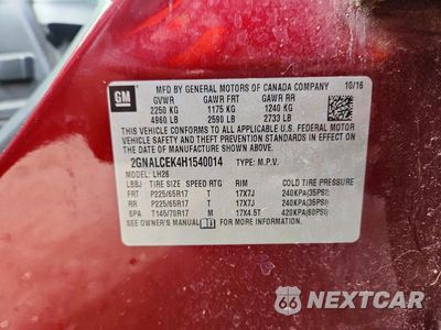 Zdjęcie 13 z 13 samochodu: 2017 CHEVROLET EQUINOX LT VIN:2GNALCEK4H1540014 - miniatura