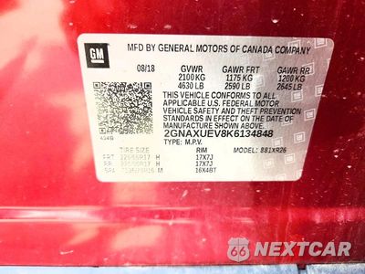 Zdjęcie 13 z 13 samochodu: 2019 CHEVROLET EQUINOX LT VIN:2GNAXUEV8K6134848 - miniatura
