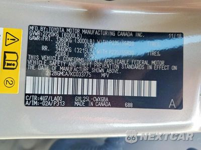 Zdjęcie 13 z 13 samochodu: 2019 LEXUS RX 450H BASE VIN:2T2BGMCA7KC033775 - miniatura