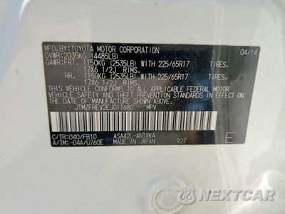 Zdjęcie 14 z 14 samochodu: 2014 TOYOTA RAV4 LE VIN:JTMZFREV2EJ011680 - miniatura