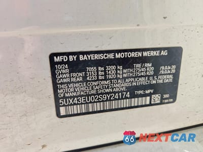 Zdjęcie 14 z 14 samochodu: 2025 BMW X5 XDRIVE50E VIN:5UX43EU02S9Y24174 - miniatura