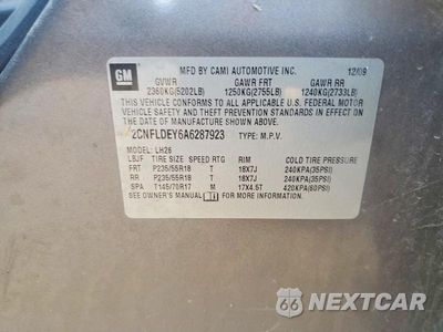 Zdjęcie 12 z 12 samochodu: 2010 CHEVROLET EQUINOX LT VIN:2CNFLDEY6A6287923 - miniatura